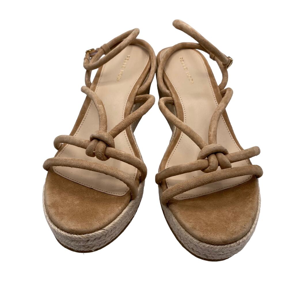 New Pelle Moda Kylle Latte Women's Open Toe Strappy Espadrille Wedge Sandal 10M - Picture 5 of 7